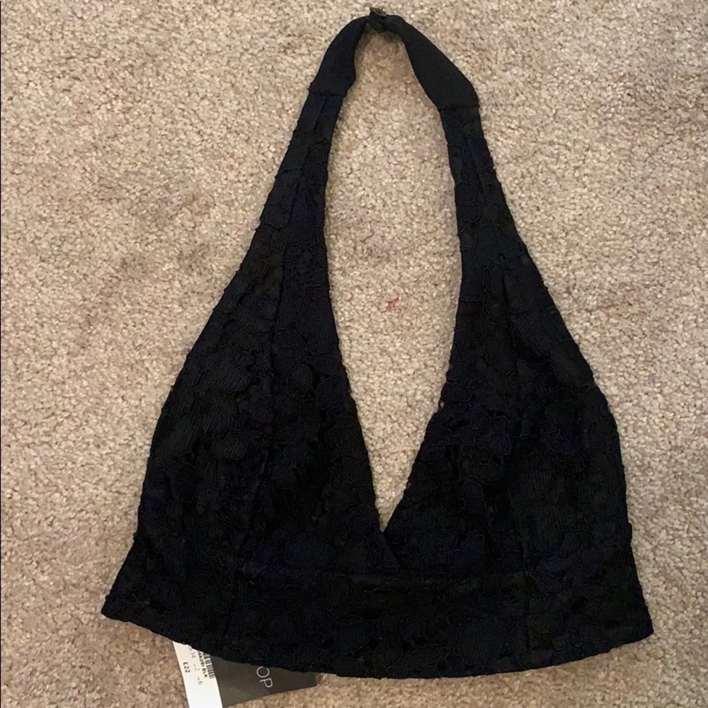 Topshop black halter top